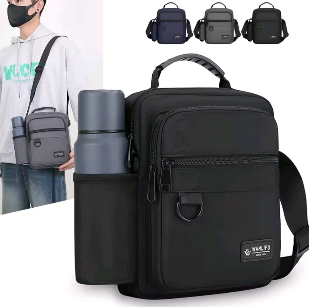 FASHION CASUAL MEN BAG HANDBAG HIGH QUALITY MAN CROSSBODY BAGS EASY TRAVEL BAG STYLISH MEN'S SHOULDER BAG WITH BOTTLE POCKET