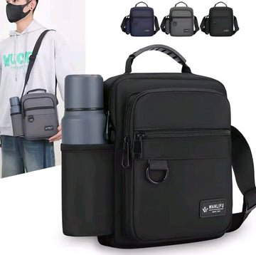 FASHION CASUAL MEN BAG HANDBAG HIGH QUALITY MAN CROSSBODY BAGS EASY TRAVEL BAG STYLISH MEN'S SHOULDER BAG WITH BOTTLE POCKET